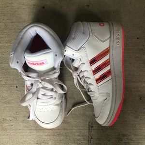 Pink And White Adidas Little Kids Size 1